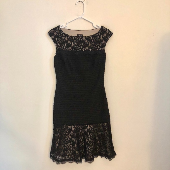Jax Black Lace and Spandex Cocktail Party Dress - Picture 1 of 4
